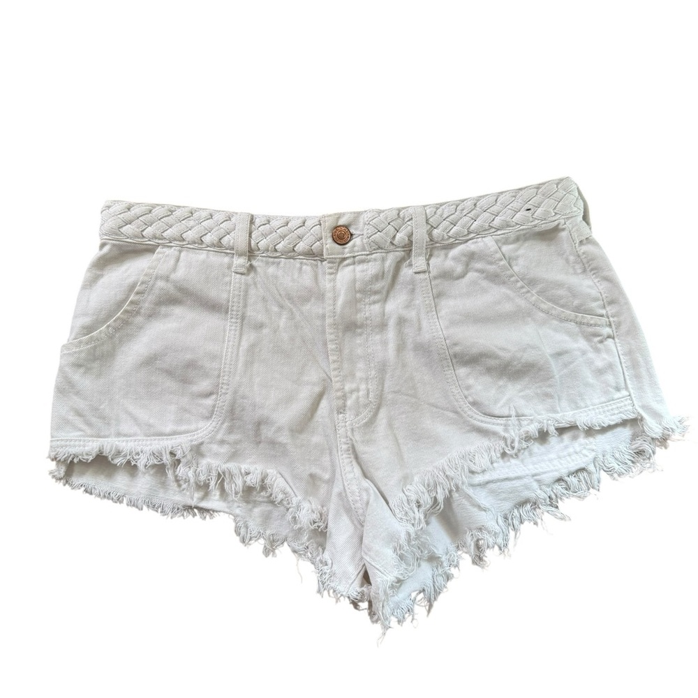 Abercrombie and Fitch Distressed‎ Festival Short High Rise White Denim Women's12